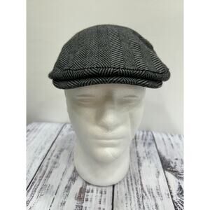 The Boston Scally Men's Grey Herringbone Original 5 Panel Newsboy Cap One Size